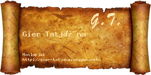 Gier Tatjána névjegykártya